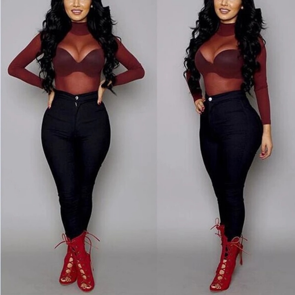 Sheer Seethrough Mesh Blouse